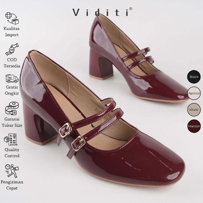 Viditi Celina Block Heels 7 cm | Shoes | Sepatu Import Wanita | Nikahan | Wisuda | Sangjit | Prewed