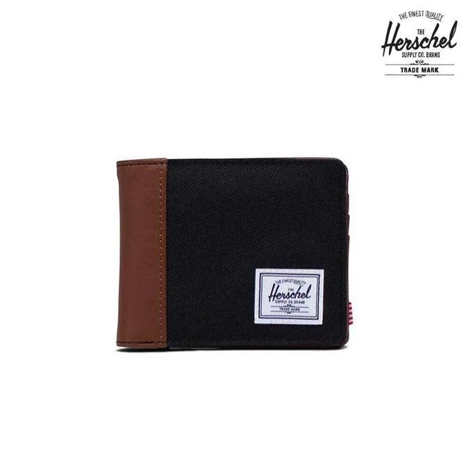 NEW - Herschel Hank Wallet Leather OS Bags Black/Tan