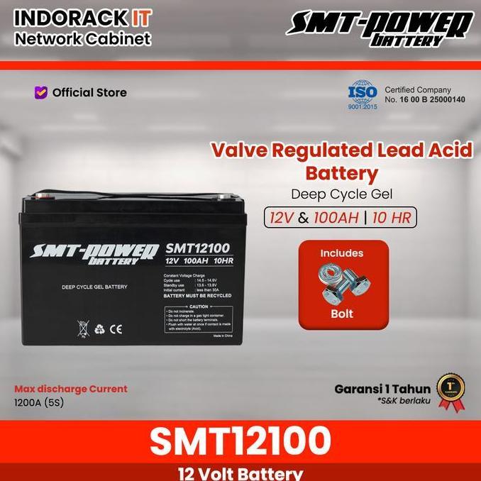 SAMOTO Battery 12V 100AH Baterai Aki Kering UPS SMT POWER SMT12100