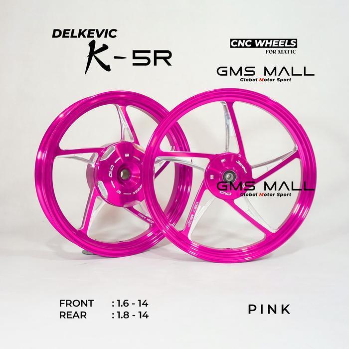 Delkevic Velg K5R Ksr Ring 14 Full Cnc Racing Pelek Original Untuk Mio Sporty Soul Smile J Vario 125