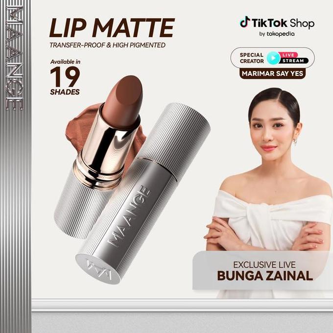 PROMO - [MARIMAR SAY YES] MAANGE Kissproof Lip Matte - Transfer-Proof Matte Lipstick Tahan Air & Mel
