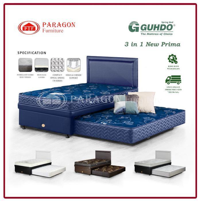 Guhdo Spring bed 3in1 New Prima 90 100 120 140 160 180x200 HB Prospine Full set - Kasur springbed so