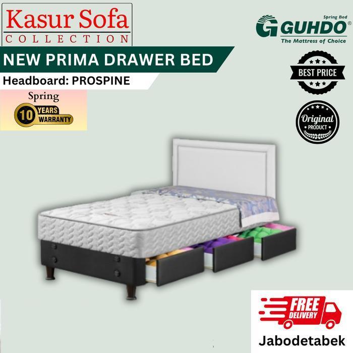 Full Set Guhdo Drawer Bed New Prima Kasur/Matrass/Mattress/Springbed Divan 3 Laci