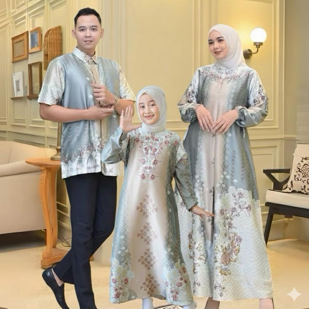 IRFANIAGALLERY SARIMBIT KELUARGA LEBARAN 2026 SET COUPLE PASANGAN BAHAN SILK PREMIUM COUPLE KELUARGA