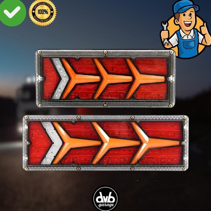 (2 PCS) STOP LAMP TRUK 24V LED VARIASI LAMPU BELAKANG MOBIL TRUCK TRONTON STOPLAMP LAMPU BELAKANG UN