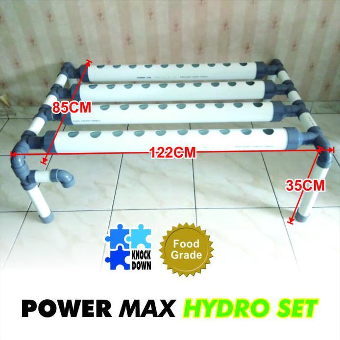 40 lubang model meja 4 line power max HIDROPONIK NFT / DFT Set + Bonus