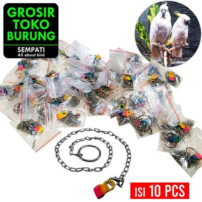 HARGA PABRIK - SEMPATI GROSIR Rantai Borgol Burung Nuri Falk Parkit Parrot Hantu Isi 10 Pcs Rantai K