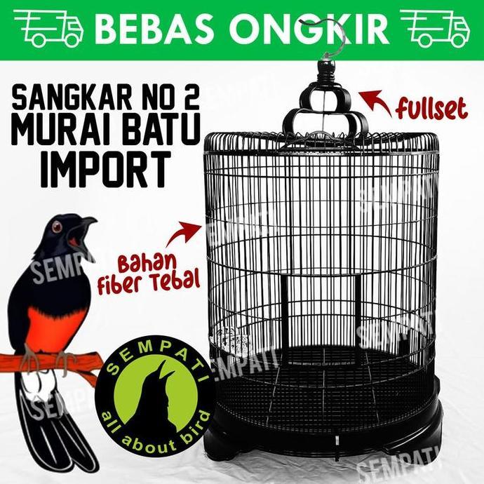 PROMO - SANGKAR MURAI KANDANG MURAI BATU SANGKAR BURUNG FIBER IMPORT FULSET SM