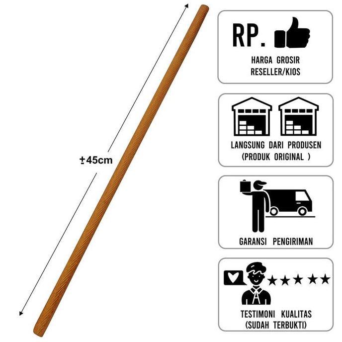 SEMPATI GROSIR Tangkringan Pangkringan Kayu Ulin Halus Panjang 45cm Diameter 8mm Isi 10 Pcs Sangkar 