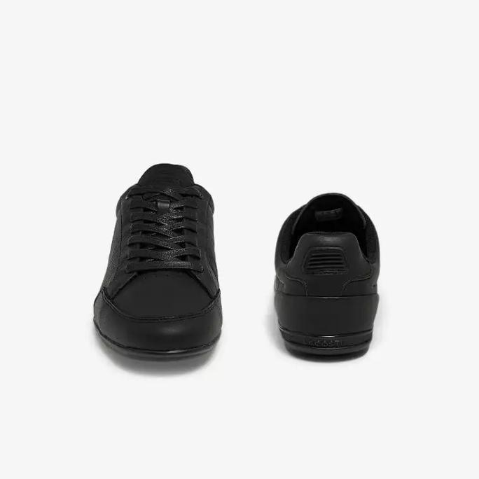 Ready Lacoste Men's Chaymon Crafted Leather 100% Original Sneakers - Black