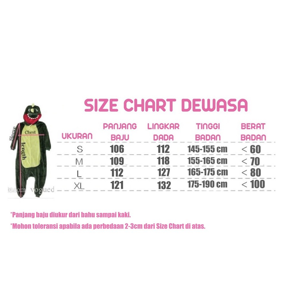 Piyama Onesie Kostum Baju Dewasa Karakter 3