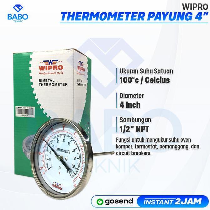 WIPRO Thermometer Payung 4 inch / Thermometer Bimetal Payung murah