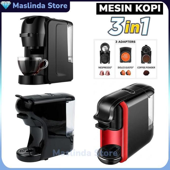 KRISWO Mesin Kopi 3in1 Capsule Espresso Nespresso Dolce Gusto Coffe Maker Pro