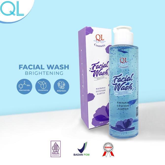HARGA TERBAIK - QL Cosmetic Facial Wash - Brightening Cleanser sabun muka biar putih