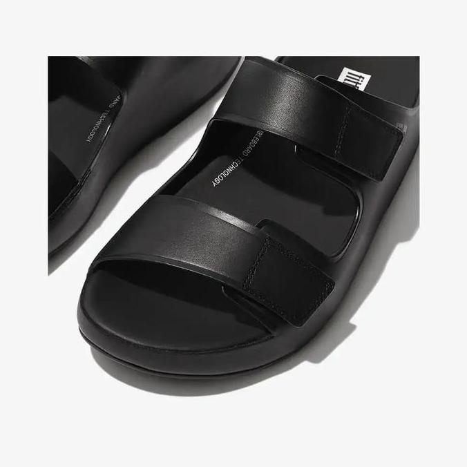 Ready Fitflop Samel Original Men's Adjustable Leather Slides - All Black