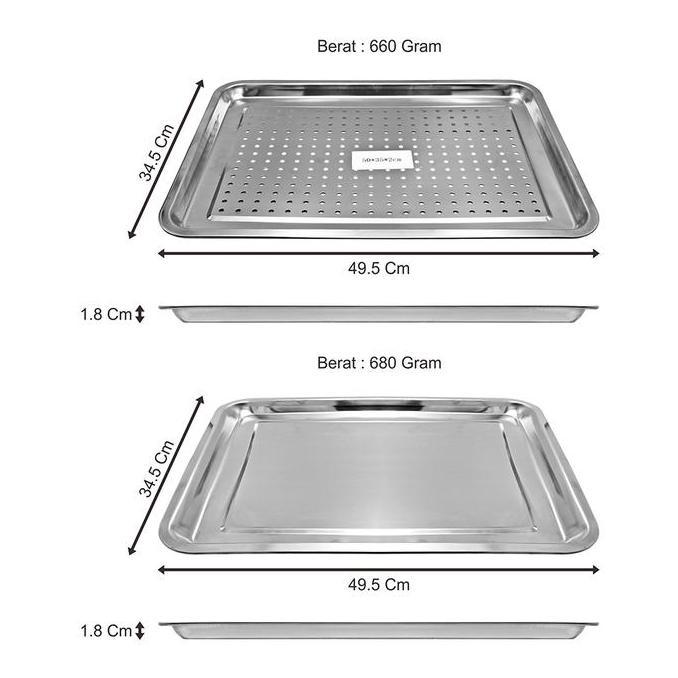 IDEAL NPSET5035 Nampan & Nampan Tiris Stainless SET 50x35CM