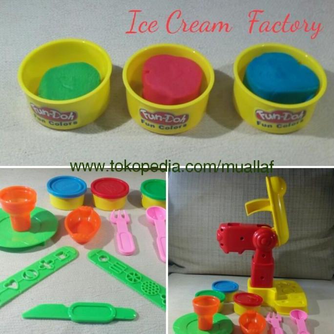 Mainan Anak Lilin Fun-Doh Play-Doh ICE CREAM FACTORY Set Fan-Doh