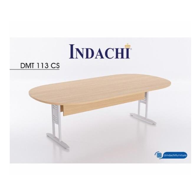 meja meeting meja rapat indachi oval casa series kaki besi