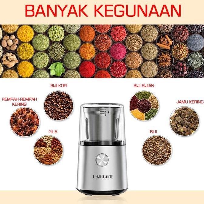 LAHOME Penggiling Kopi Bumbu Ramuan Kacang Beras Grinder Baja