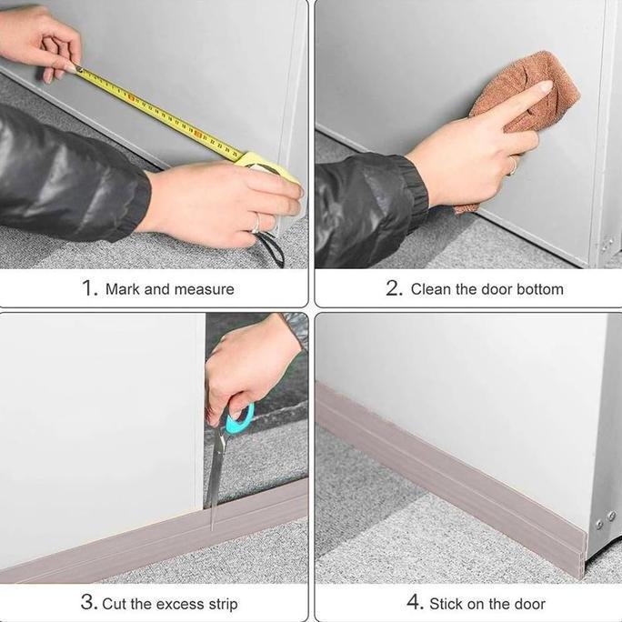 Enju- Penutup Celah Bawah Pintu Rumah Lis List Karet Tutup Lubang Penghalang Serangga Kecoa