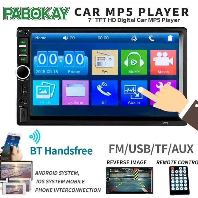 WASTU HEAD UNIT 2 DIN CAR MP5 PLAYER 7 INCH KAMERA BELAKANG