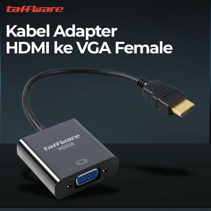 KOQOZIE Taffware Kabel Sambungan Adaptor HDMI ke VGA Female - HD008