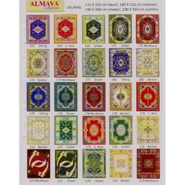 Ready KARPET/PERMADANI merk SAMIRA-MODERNO-ALMAYA size STANDAR
