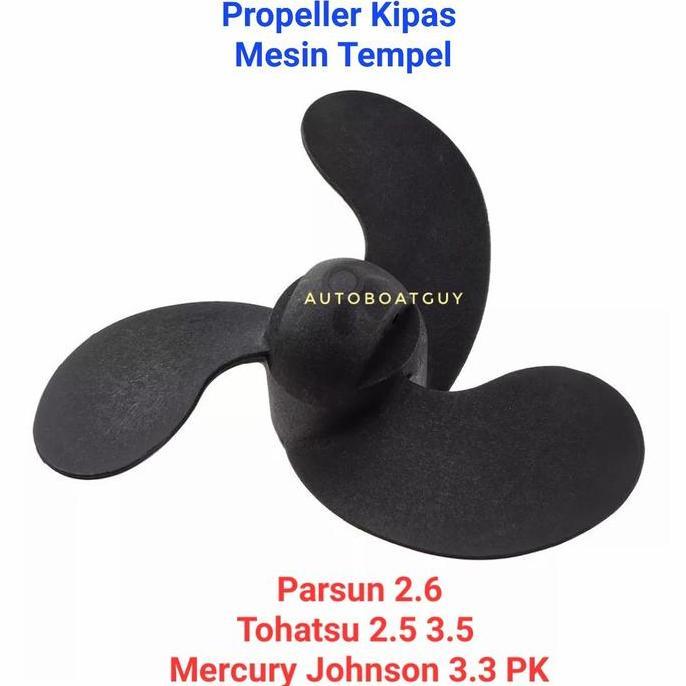 Propeller Kipas Mesin Tempel Tohatsu 2.5 3.5 Mercury Johnson 3.3 PK ( 7.4 x 5.7 )