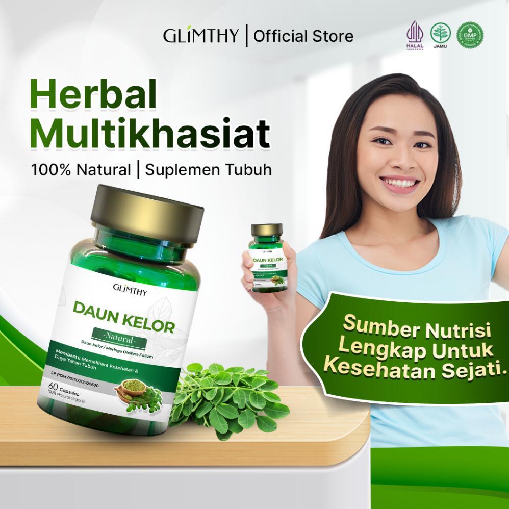 (Terbaru) Glimthy Original 100% Asli Kapsul Daun Kelor Ekstrak Moringa Oleifera Obat Herbal Kolester