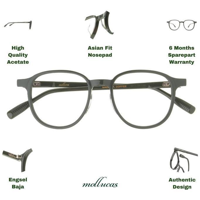 Mollucas - Manawa Coffee - Gratis Lensa Minus/Plus/Silinder Anti Radiasi - Kacamata Pria/Wanita Eleg