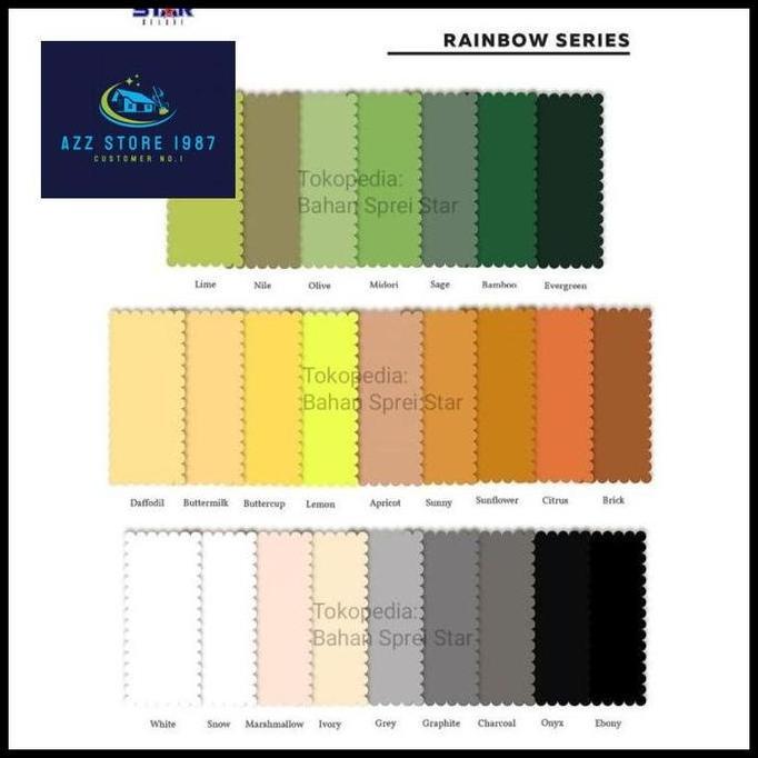 Bahan Kain Sprei Star - Polos Rainbow Series