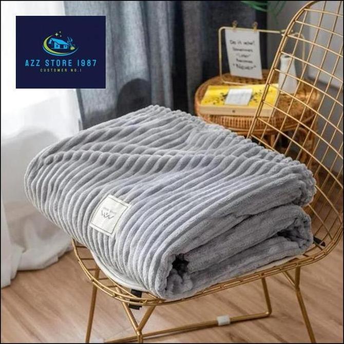 Selimut Bulu Halus Tebal Selimut Polos SALUR LIST Selimut Dewasa Jumbo