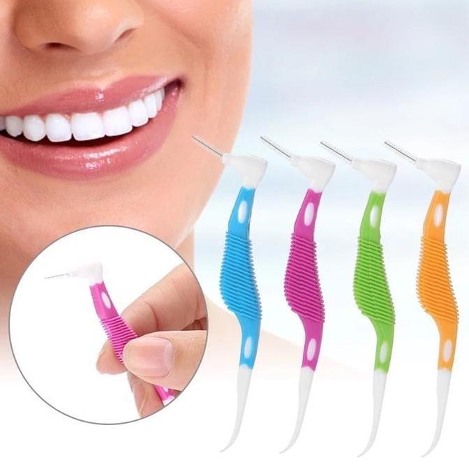 Ready 1 Box Mix 4 Size Interdental Brush 2in1 Sikat Gigi Ortho Behel Kawat