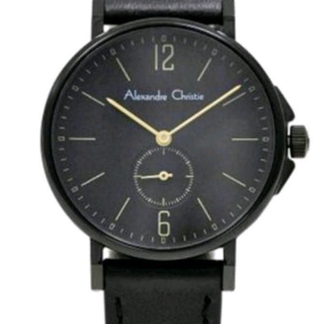 Ready ALEXANDRE CHRISTIE AC8458 AC 8458 LEATHER BLACK ROSEGOLD Jam wanita