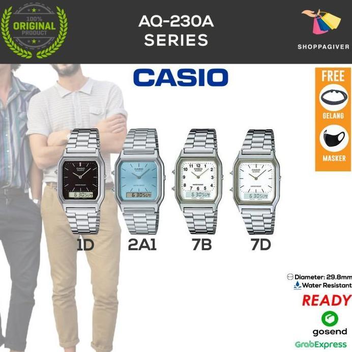 Ready CASIO ORIGINAL AQ-230A SERIES AQ-230A-1D/7D/7B ANALOG DIGITAL