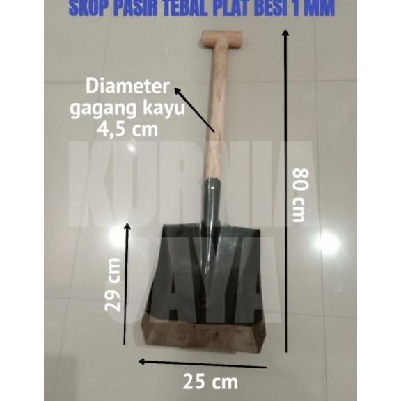 skop pasir polos tebal plat besi 1 mm / skop murah