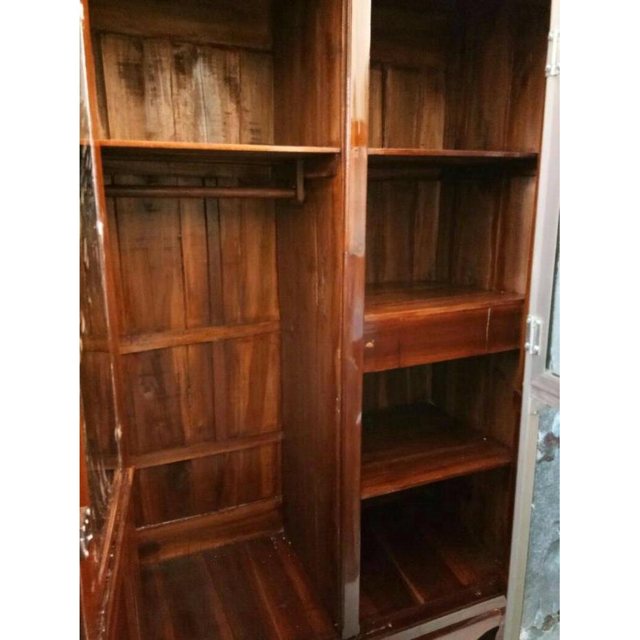 Lemari Pakaian Kayu Jati 2 Pintu Jumbo Terbatas Minimalis