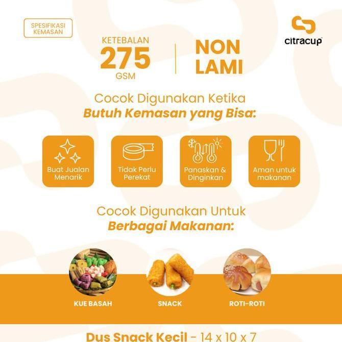 Dus Snack Kraft 14x10x7/ box snack/ Dus Bolu/ dus donat/ dus kue/