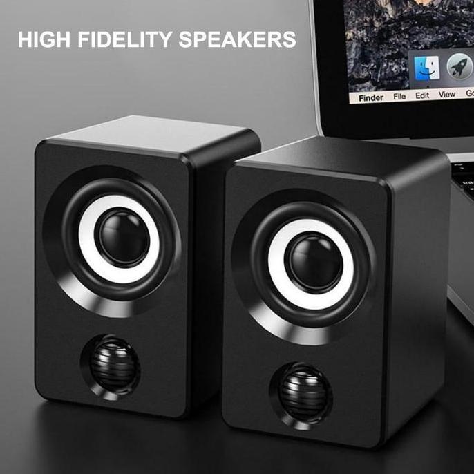 Idears Speaker Desktop Usb Power 3.5Mm Audio Jack Subwoofer Stereo 6W Bass Dalam Kabel Panjang Kompu