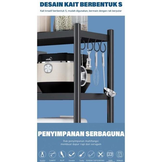 NETEL Rak Microwave Susun Rak Dapur Minimalis Rak Oven Serbaguna
