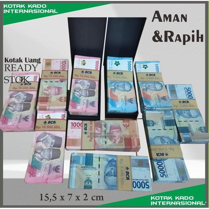 Box Uang kertas tunai kotak Gifts ukuran uang 100 lbr 1 - 2 ikat muat