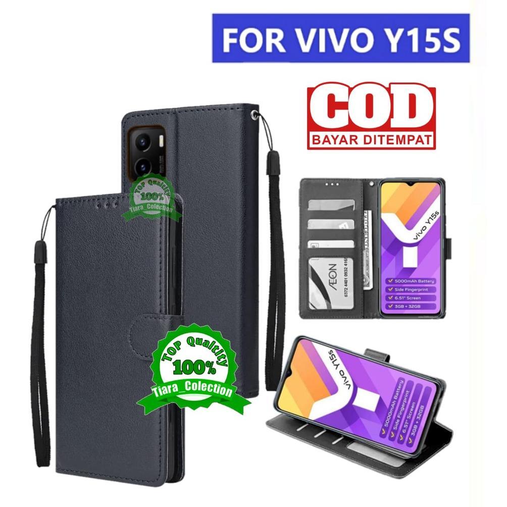 new product case flip vivo y15s flip case kulit vivo y15s - y15 s terbaru dompet hp buka tutup stand