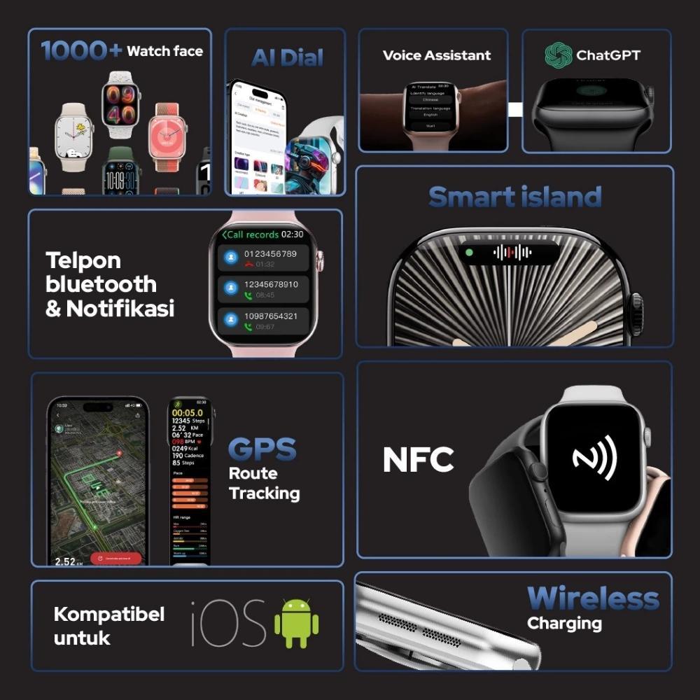 BestPromo Kairos Smartwatch S11 Max With 2.3" Hd Amoled Gps Nfc Waterproof Bluetooth Call Jam Smartw