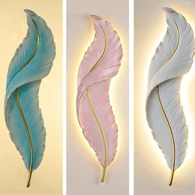 Murah Lampu Dinding LED Bulu Angsa Estetik Uk 65 cm & 90 Cm /Lampu Hias Bulu Angsa LED WS