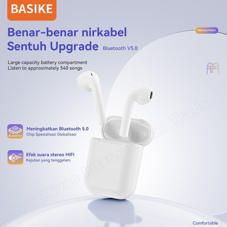 BestPromo (Hot)Basike Headset Bluetooth Tws Wireless Earphone Earbuds Gaming Original Waterproof Tw1