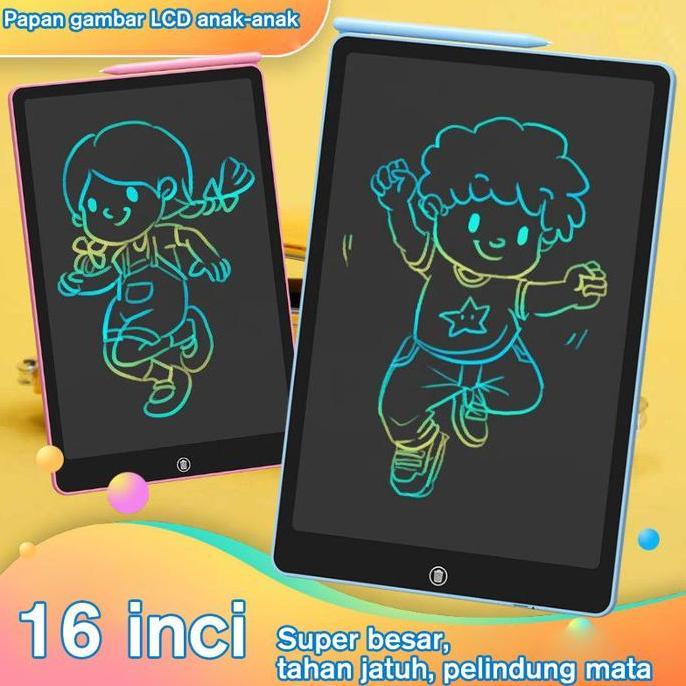 Writing Tablet LCD 16 inch Warna Drawing Tablet Papan Tulis Anak