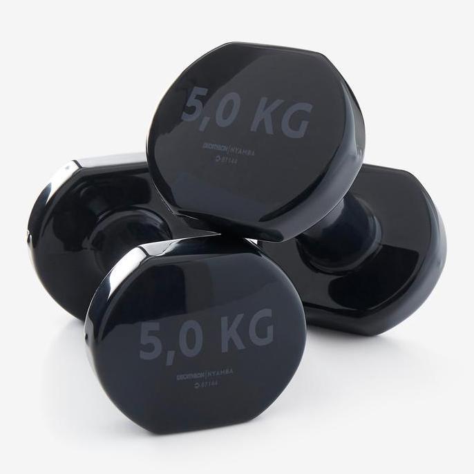 Decathlon NYAMBA Dumbell Kebugaran Sepasang 5 kg Hitam - 8336580