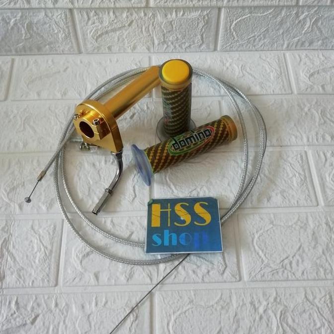 Gas Spontan Kabel Handgrip Carbon Beat 1 + Karbu Scorpio