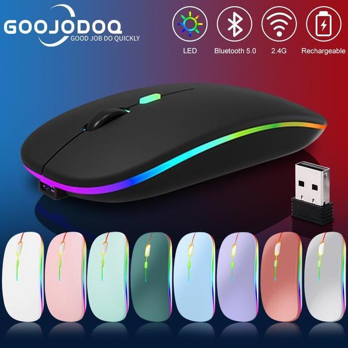 Goojodoq M06 Mouse 2in1 Bluetooth & Wireless RGB Rechargeable Silent