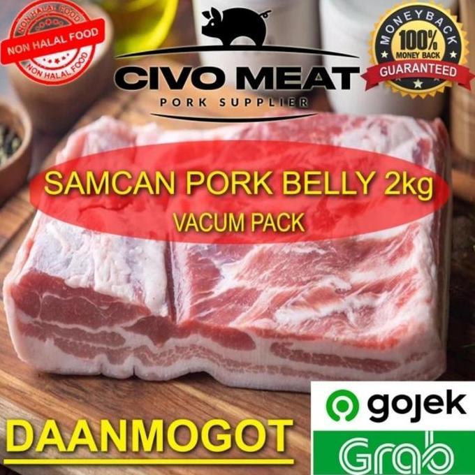 Samcan Babi Kulit / Pork Belly Whole Cut utuh 2 kg untuk Babi Panggang